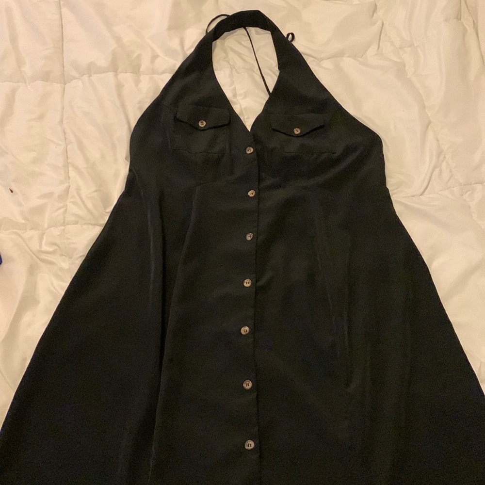 Asos maternity black halter maxi dress